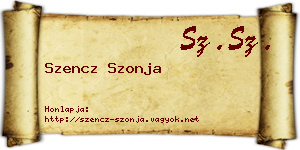 Szencz Szonja névjegykártya